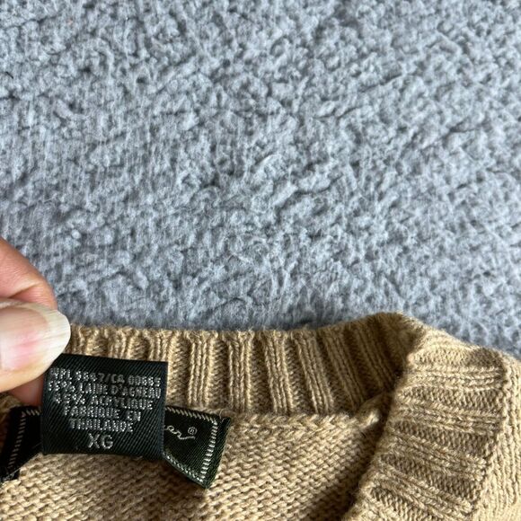 NEW Vintage Eddie Bauer Sweater Mens Extra Large‎ Beige Lambs Wool Smart Fabric - Picture 12 of 15